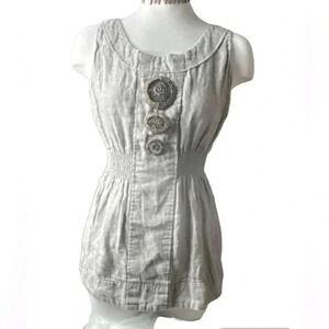 6/$20 Kensie woman’s shirt/mini dress large buttons defined waist medium